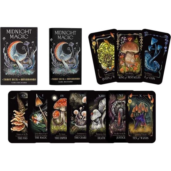 Midnight Magic Mushroom Tarot Deck and Guidebook - Picture 2 of 6
